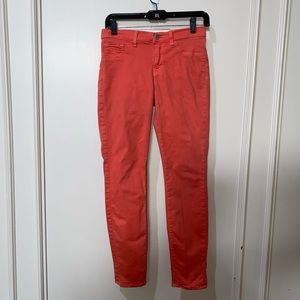 J Brand coral colored jeans